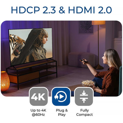 OREI UHDS-102C Divisor HDMI 1x2 4K 60Hz con Pigtail y Downscaler 1080p