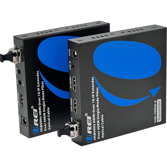 OREI 4K60 HDMI Extensor por Fibra Kit 25 Millas UHD 18 Gb/s