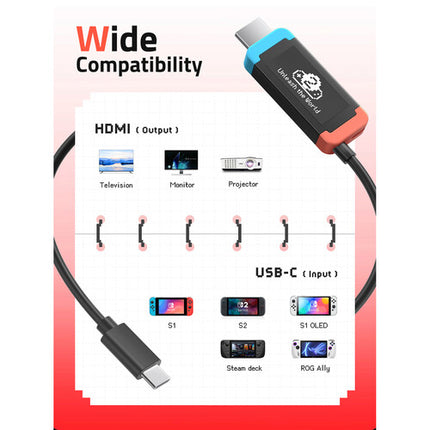Lemorele L100 Adaptador USB-C a HDMI Cable 6.6 4K UHD 60Hz 100W PD
