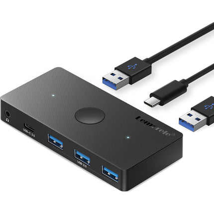 Lemorele H100 USB KVM Switch con dos puertos USB-A 3.2 Gen 1 y USB-C