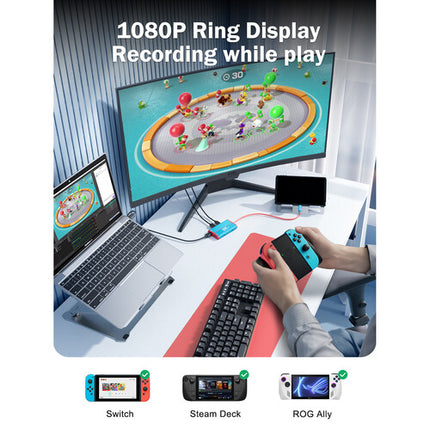 Lemorele Capturador y Hub de Vídeo 1080p 60fps Carga 100W USB-C