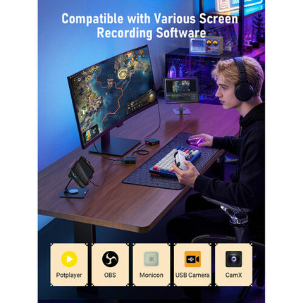 Lemorele AC12 USB-C Capturadora de Video HDMI 1080p60 100W PD