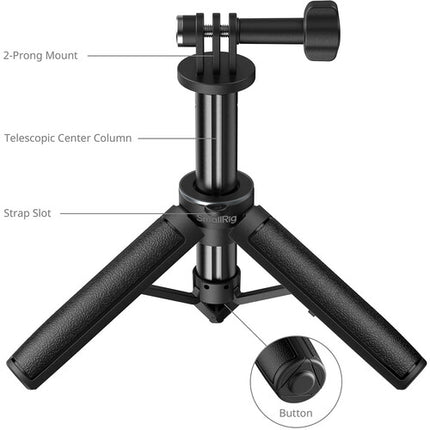 SmallRig Selfie Stick soporte 4 secciones 12 pulgadas trípode plegable aluminio