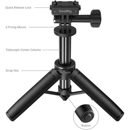 SmallRig Palo Selfie para Insta360 X5 Ace Pro 2 13-30 cm Soporte 3 Puntas Adaptador Rápido
