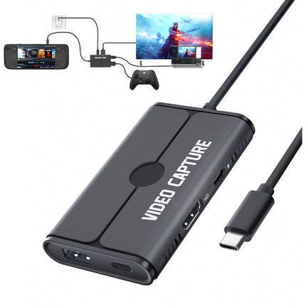 Lemorele Capturadora de Video 1080p60 USB-C con Carga PD 100W