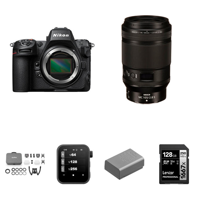 Nikon Z8 Cámara Sin Espejo 45.7MP 8.3K con Kit Dental Macro Flash