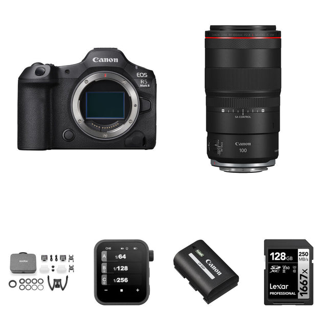 Canon EOS R5 Mark II Cámara sin Espejo 45MP Kit Fotografía Dental 128GB