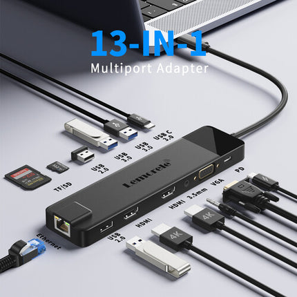 Lemorele TC100 Base USB-C 3 en 1 para conexión múltiple