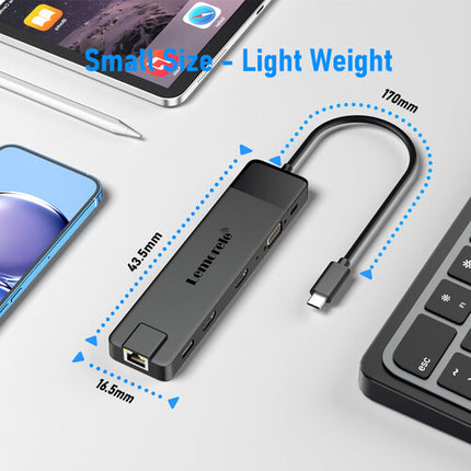 Lemorele TC100 Base USB-C 3 en 1 para conexión múltiple