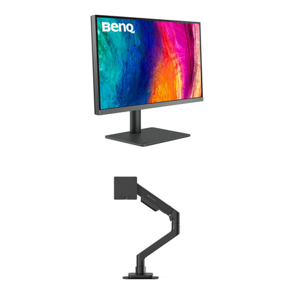 BenQ 27" DesignVue PD2706U Monitor 4K UHD 3840x2160 90W USB-C con Brazo Ergo Negro