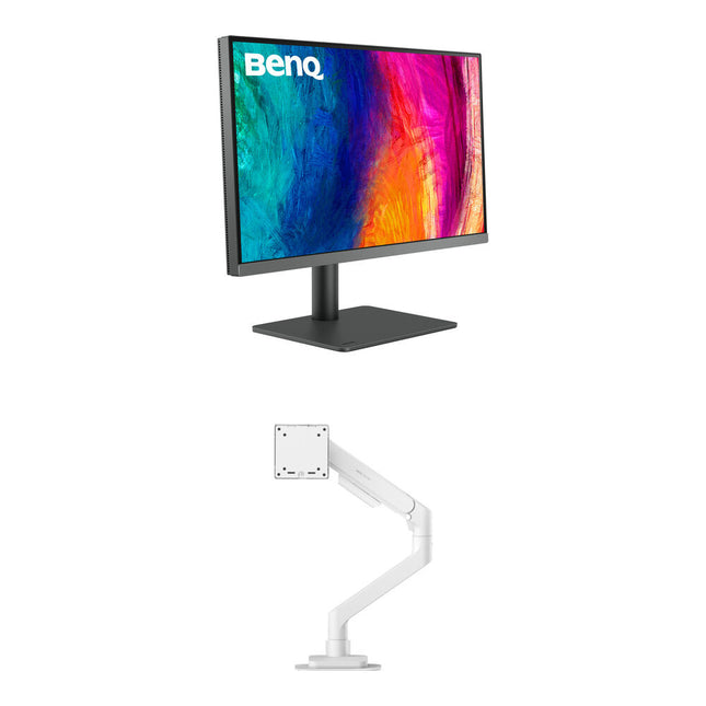 BenQ 27" DesignVue PD2706U Monitor 4K UHD 3840x2160 60Hz con Ergo Arm Blanco