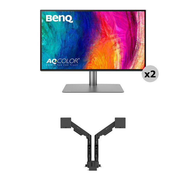BenQ Dual DesignVue PD2725U Monitor 27" 4K UHD HDR10 y Brazo Ergo Dual