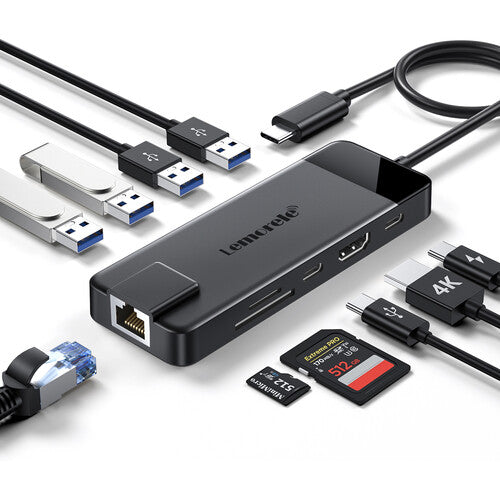 Lemorele TC93 Docking Station USB-C 4K HDMI 100W PD 10 en 1