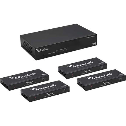 MuxLab 1x4 4K HDMI Splitter y Extensor HDBaseT Kit 120m HDR PoC