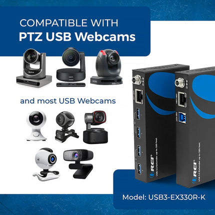 OREI USB 3.2 HDBaseT Extensor USB sobre Cat 6 hasta 330 pies con Hub 4 Puertos