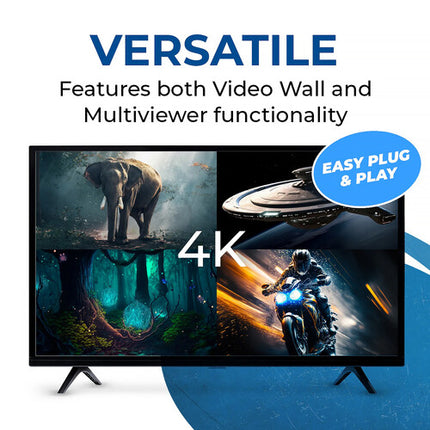OREI UHD-44MVW Matriz HDMI 4x4 UHD 4K60 18 Gb/s 12 Modos Multiviewer