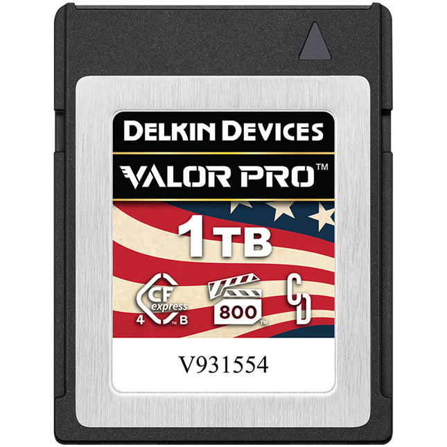 Delkin Devices 1TB Valor PRO CFexpress 4.0 Tarjeta de Memoria Tipo B 3700 MB/s Lectura 2800 MB/s Escritura