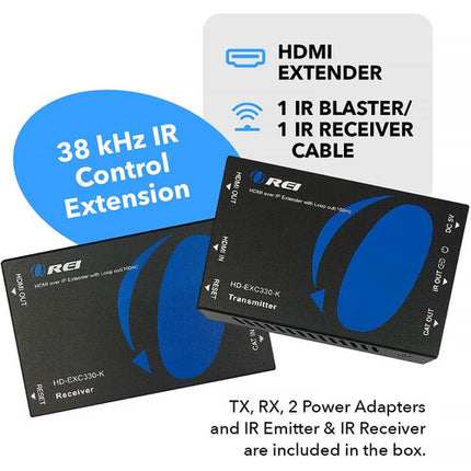 OREI HDMI Extensor Kit 1080p 330' con IR y Salida Loop HDMI