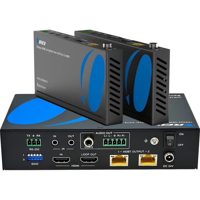 OREI 1x2 HDMI Extensor Divisor 4K60 18 Gb/s 393' Kit Completo