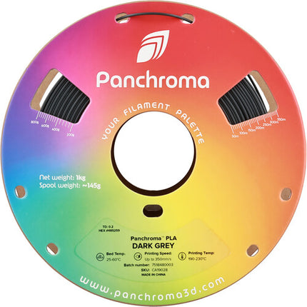 Polymaker Panchroma Basic PLA Dark Gray filamento para impresión 3D 350mm/s