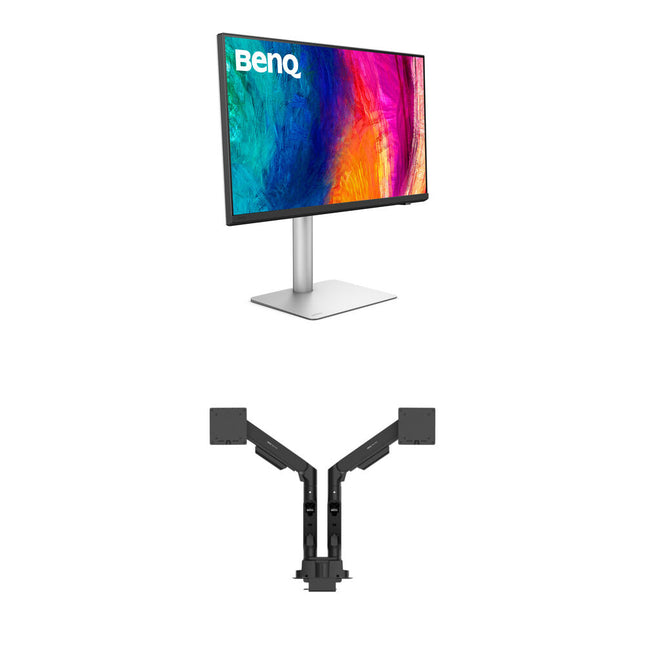 BenQ Dual 27" PD2730S Monitor de Diseño 5K HDR 5120x2880 400 nits Kit Ergo