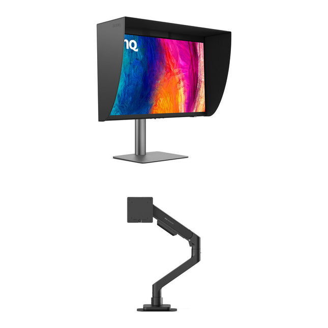 BenQ 27" PD2770U Monitor 4K UHD 3840x2160 60Hz con Brazo Ergo Negro
