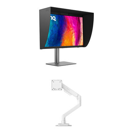 BenQ 27" PD2770U Monitor 4K UHD 3840x2160 60Hz con Brazo Ergo Blanco
