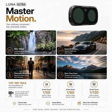Freewell Standard Day ND Kit para Insta360 Luna Ultra con ND8 ND16 ND32 ND64 y estuche