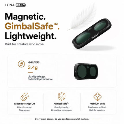 Freewell Standard Day ND Kit para Insta360 Luna Ultra con ND8 ND16 ND32 ND64 y estuche