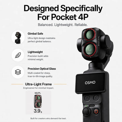 Freewell Bright Day Kit de Filtros ND8-64 PL para DJI Osmo Pocket 4P Set 4 piezas