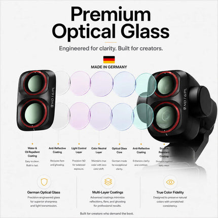 Freewell Standard-Day Kit de filtros ND8 16 32 64 para DJI Osmo Pocket 4P negro