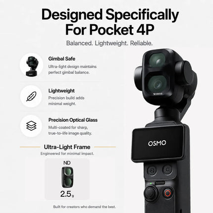 Freewell Standard-Day Kit de filtros ND8 16 32 64 para DJI Osmo Pocket 4P negro