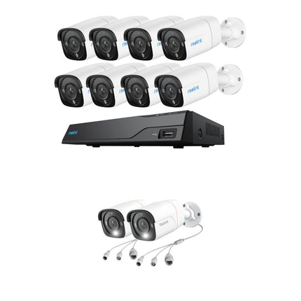 Reolink NVS16-12MB8 NVR 16 Canales 12MP con 4TB HDD y 10 Cámaras Bullet IP67