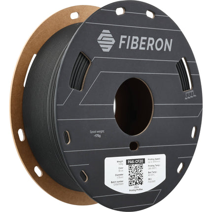Polymaker Fiberon PA6-CF20 Nylon 6 con Fibra de Carbono 0.5kg Negro