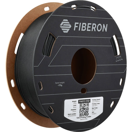 Polymaker Fiberon PA612-ESD Filamento Nylon Reforzado Fibra Carbono 0.5kg Negro