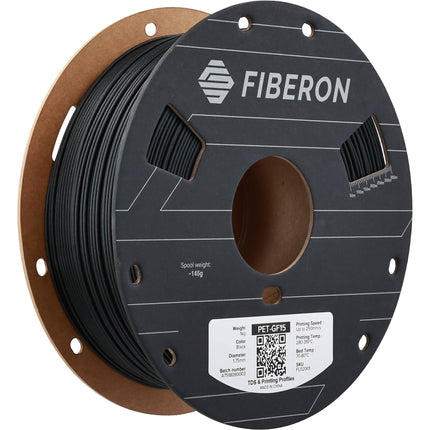 Polymaker Fiberon PET-GF15 Filamento PET reforzado con fibra de vidrio 1kg negro resistente al calor