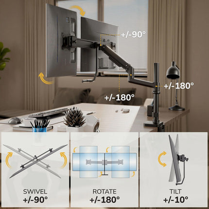 Mount-It! MI-12005 Soporte de Escritorio para 2 Monitores hasta 32" 19.8 lb con USB Integrado