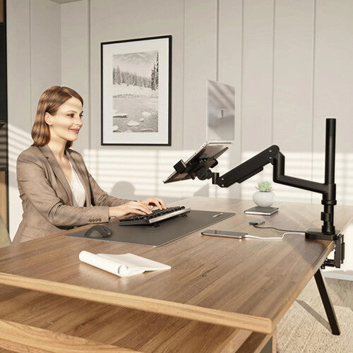 Mount-It! Soporte para Laptop con Brazo de Resorte Gas y Poste para Escritorio Capacidad 9 kg Compatible 11.6 a 17.3 pulgadas