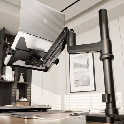 Mount-It! Soporte para Laptop con Brazo de Resorte Gas y Poste para Escritorio Capacidad 9 kg Compatible 11.6 a 17.3 pulgadas