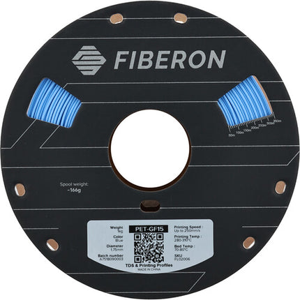 Polymaker Fiberon PET-GF15 Filamento PET reforzado con fibra de vidrio 1kg azul resistente al calor