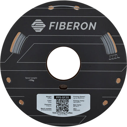 Polymaker Fiberon PPS-GF20 Filamento PPS 0.5kg Negro Resistente Químico
