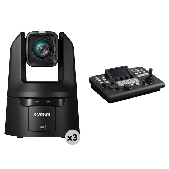 Canon CR-N500 Kit 3 Cámaras PTZ 4K Zoom 15x Controlador IP