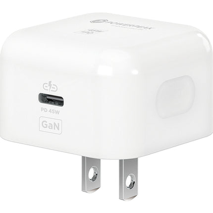 PowerPeak Cargador de Pared USB-C 45W GaN con Enchufe Plegable