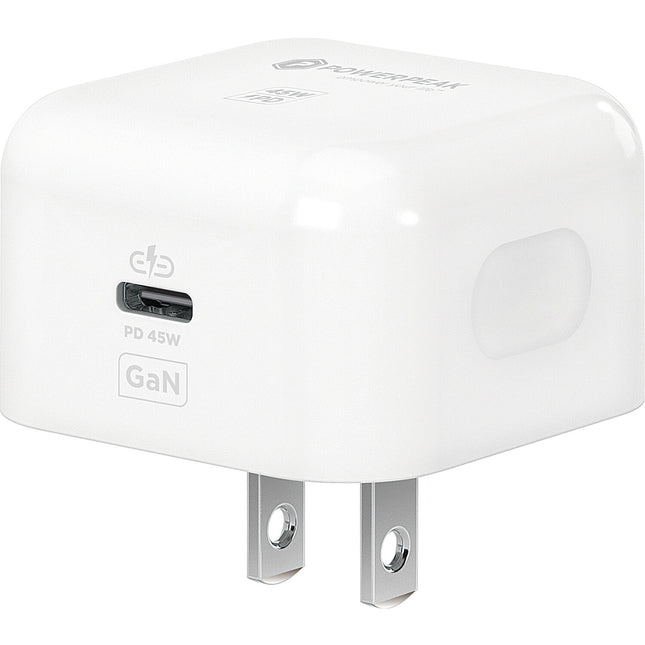 PowerPeak Cargador de Pared USB-C 45W GaN con Enchufe Plegable