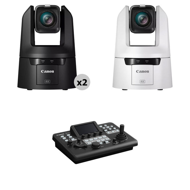 Canon CR-N500 Kit de 3 Cámaras PTZ 4K NDI HX2 15x Zoom y Controlador