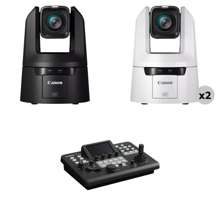 Canon CR-N500 Kit de 3 cámaras PTZ 4K NDI HX2 Zoom 15x con controlador RC-IP300