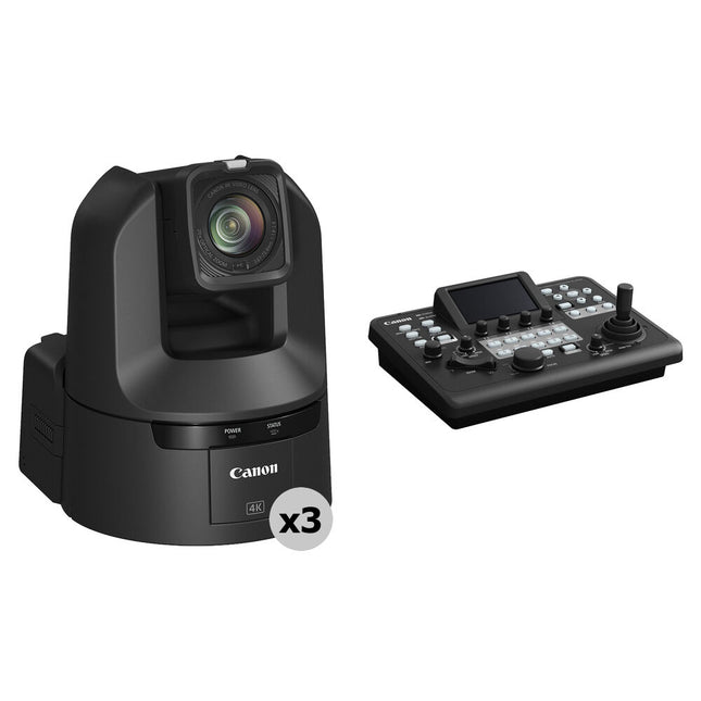 Canon CR-N400 4K Kit de 3 Cámaras PTZ Zoom 20x y Controladora Joystick