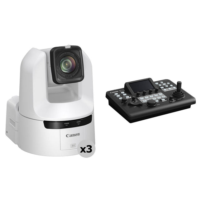 Canon CR-N400 Kit de 3 cámaras PTZ 4K UHD 20x Zoom con controlador táctil