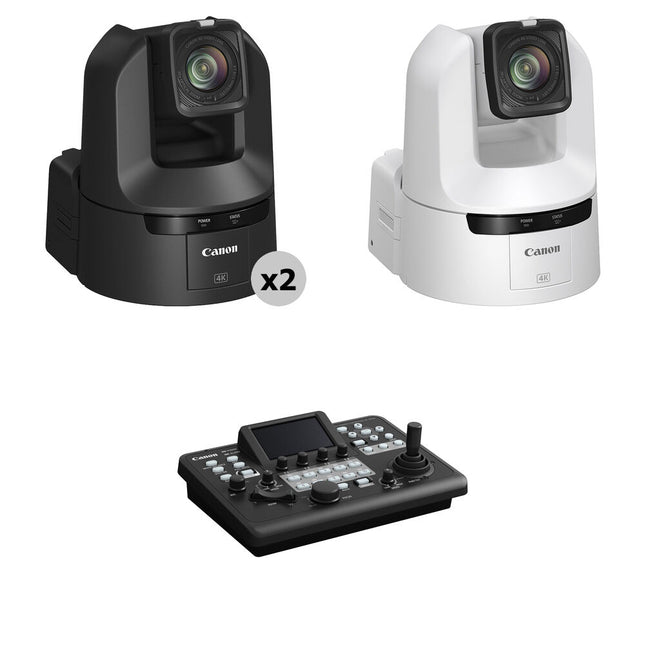 Canon CR-N400 Kit 3 Cámaras PTZ 4K 20x Zoom 12G-SDI Controlador Pantalla Táctil