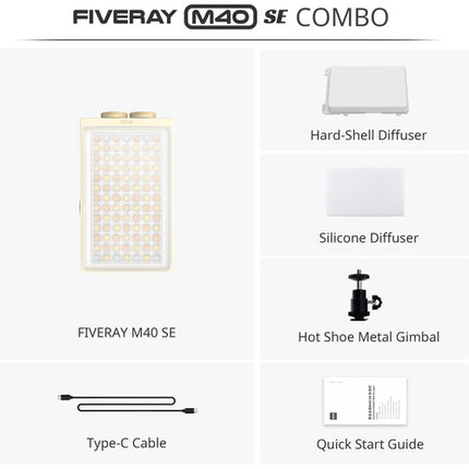 Zhiyun FIVERAY M40 SE Panel LED Bicolor Kit 2 Luces 4260 Lux 2600mAh